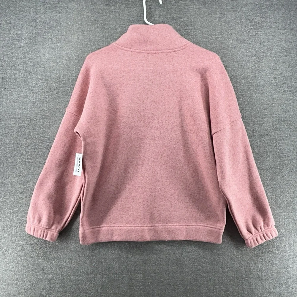 Old Navy 1/4 Zip Pullover Girl Size XL (14-16) Pink Fleece Relaxed Fit NEW $35